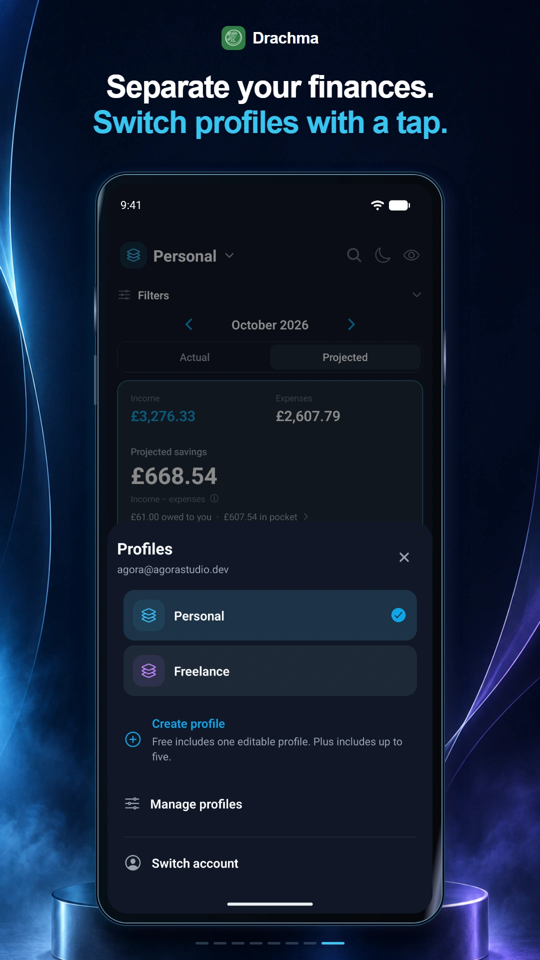 Separate finances with profiles